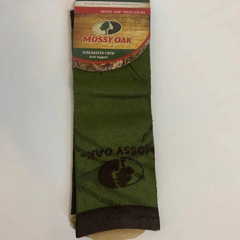 Mossy Oak Sublimated Crew Socks with Arch Support